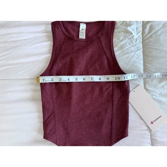 NEW Lululemon Soft Sueded Crewneck Cropped Tank Top Garnet Women's Size 0 NWT - Picture 4 of 8